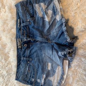 Medium-wash Denim Shorts